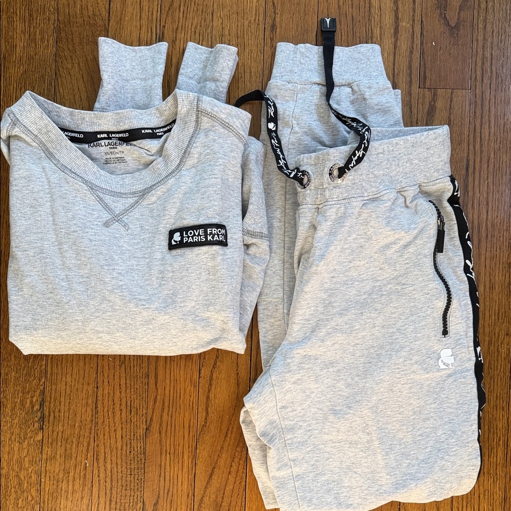 Karl Lagerfeld Kids Gray Sweatpants & Joggers Set